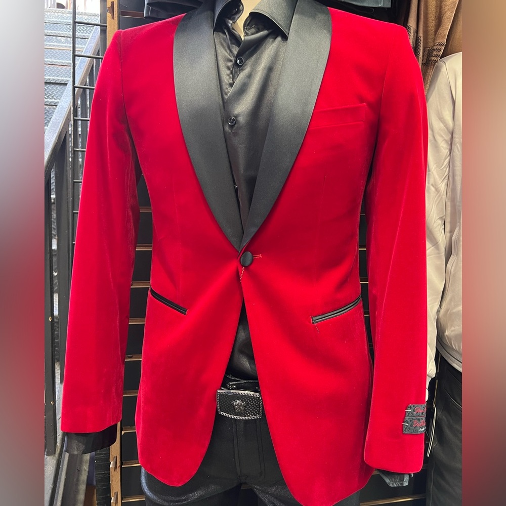 Red Velvet blazer men’s